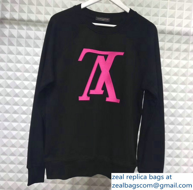 Louis Vuitton Upside Down LV logo Sweatshirt Black 2018 - Click Image to Close