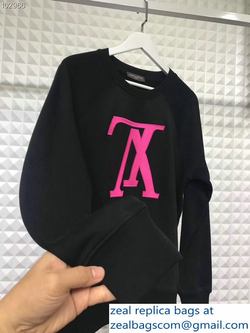 Louis Vuitton Upside Down LV logo Sweatshirt Black 2018 - Click Image to Close