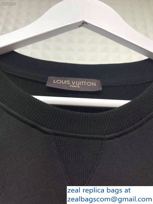 Louis Vuitton Upside Down LV logo Sweatshirt Black 2018