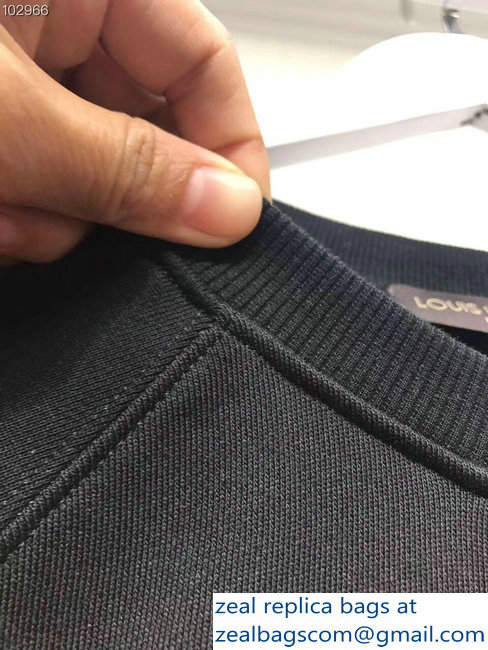 Louis Vuitton Upside Down LV logo Sweatshirt Black 2018 - Click Image to Close