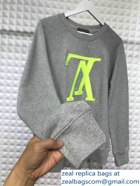 Louis Vuitton Upside Down LV logo Sweatshirt Gray 2018