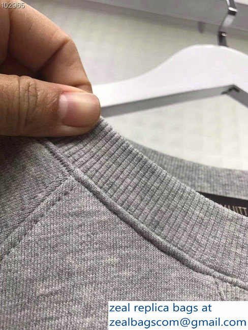 Louis Vuitton Upside Down LV logo Sweatshirt Gray 2018 - Click Image to Close