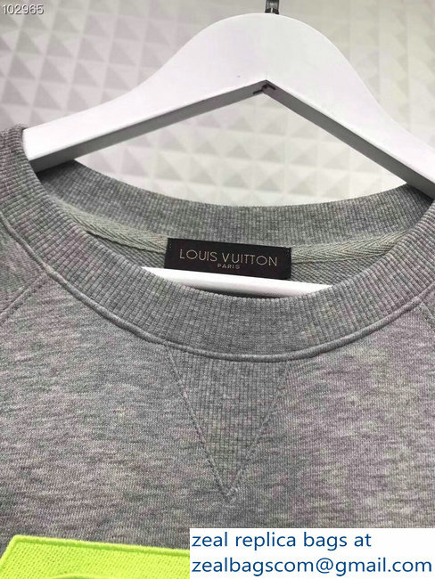 Louis Vuitton Upside Down LV logo Sweatshirt Gray 2018