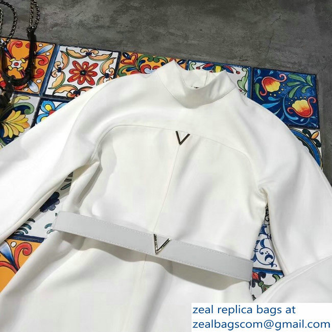Louis Vuitton V White Dress with a Belt 2018