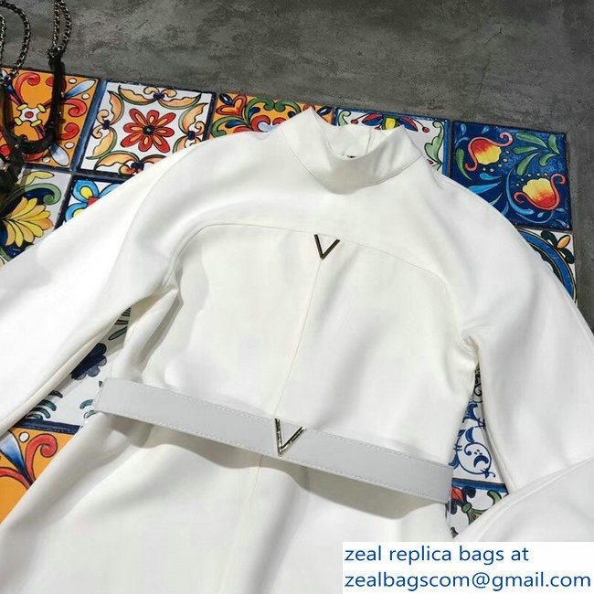 Louis Vuitton V White Dress with a Belt 2018 - Click Image to Close