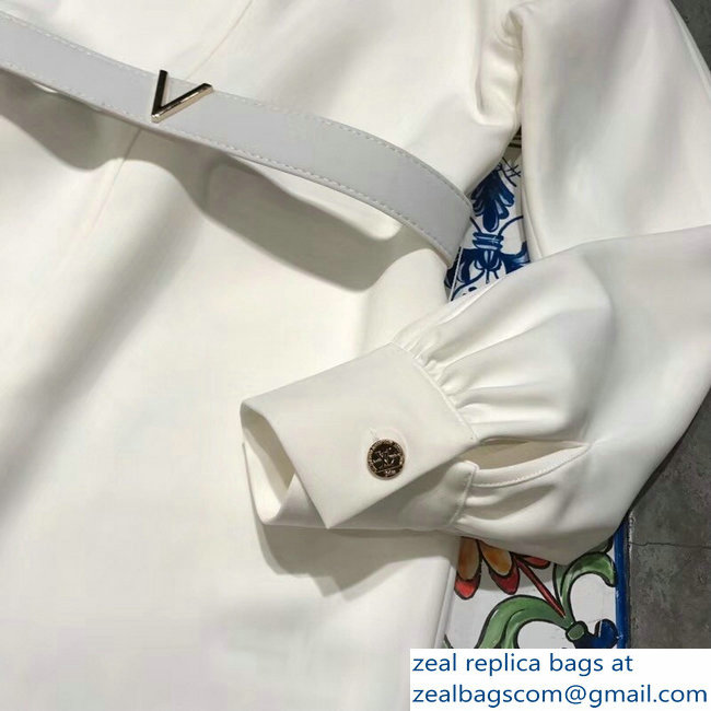 Louis Vuitton V White Dress with a Belt 2018 - Click Image to Close