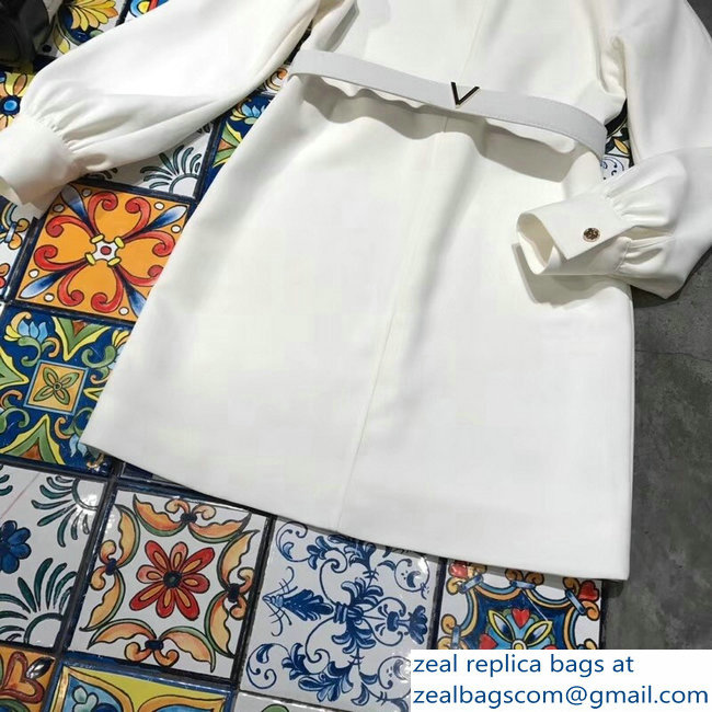 Louis Vuitton V White Dress with a Belt 2018