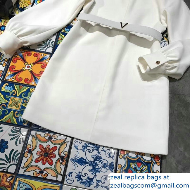 Louis Vuitton V White Dress with a Belt 2018 - Click Image to Close