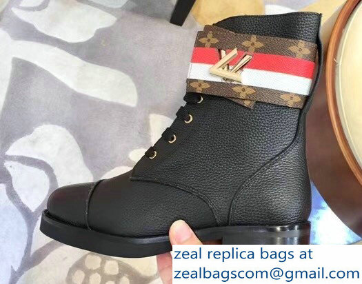 Louis Vuitton Wonderland Flat Ranger Boots 1A4GO2 Bold Red And White Stripe 2018 - Click Image to Close