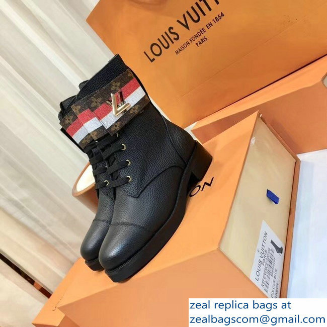 Louis Vuitton Wonderland Flat Ranger Boots 1A4GO2 Bold Red And White Stripe 2018 - Click Image to Close