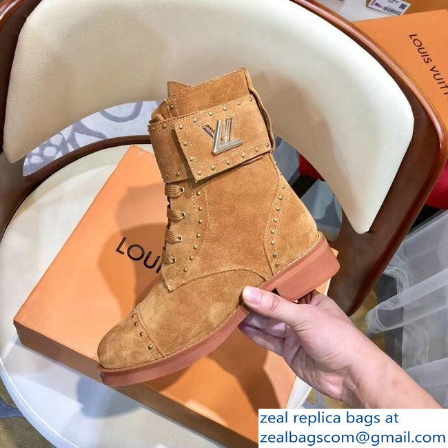 Louis Vuitton Wonderland Flat Ranger Boots Suede Calf Leather 1A4G0E CACAO 2018