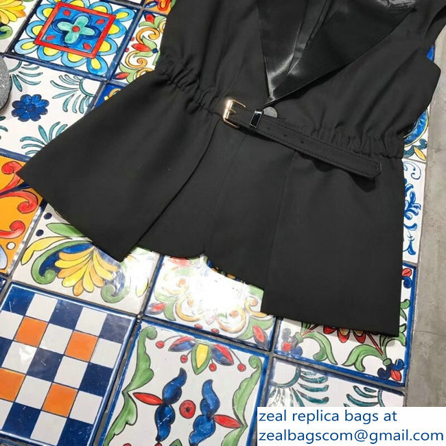 Louis Vuitton Wool And Mohair Sleeveless Jacket Black 1A4BWZ 2018