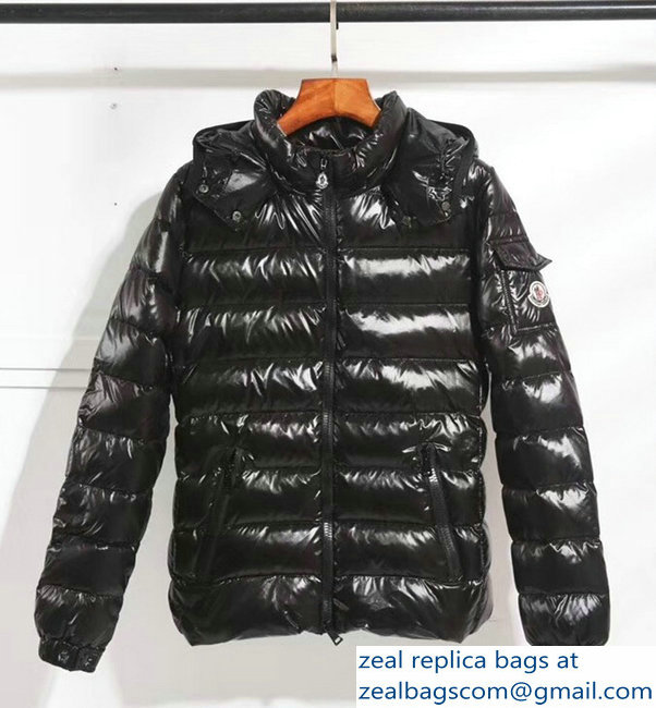 Moncler Down Jacket black with hat 2018 - Click Image to Close