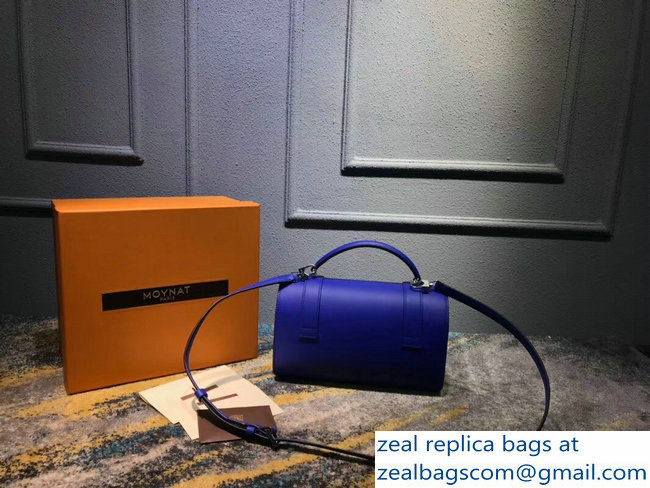 Moynat Cabotin Small Structured City Bag in Natural Cow leather Blue