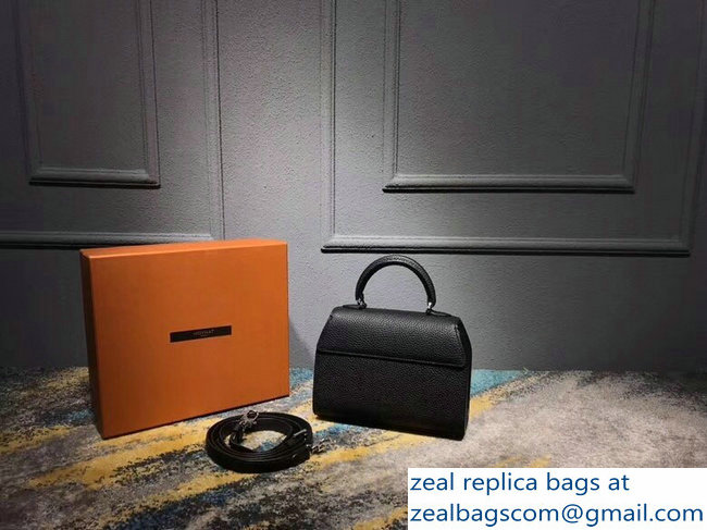 Moynat Mini Rejane BB Bag in Taurillon Gex Togo Leather Black