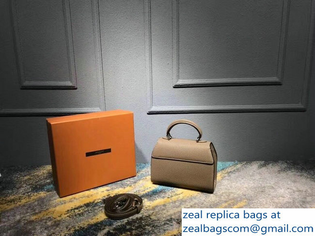 Moynat Mini Rejane BB Bag in Taurillon Gex Togo Leather Camel