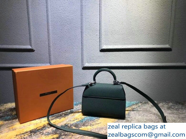 Moynat Mini Rejane BB Bag in Taurillon Gex Togo Leather Green