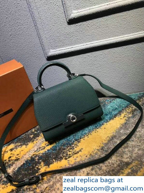 Moynat Mini Rejane BB Bag in Taurillon Gex Togo Leather Green