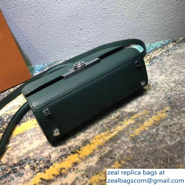 Moynat Mini Rejane BB Bag in Taurillon Gex Togo Leather Green