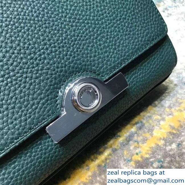 Moynat Mini Rejane BB Bag in Taurillon Gex Togo Leather Green