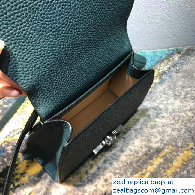 Moynat Mini Rejane BB Bag in Taurillon Gex Togo Leather Green