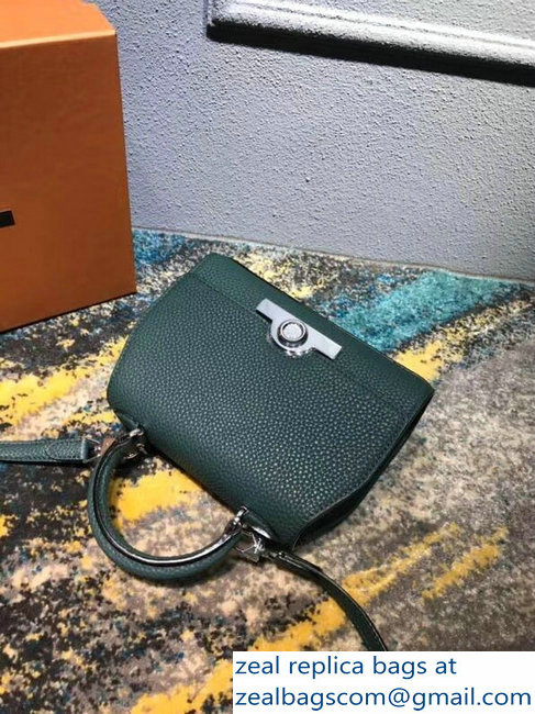 Moynat Mini Rejane BB Bag in Taurillon Gex Togo Leather Green