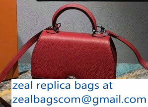 Moynat Mini Rejane BB Bag in Taurillon Gex Togo Leather Red