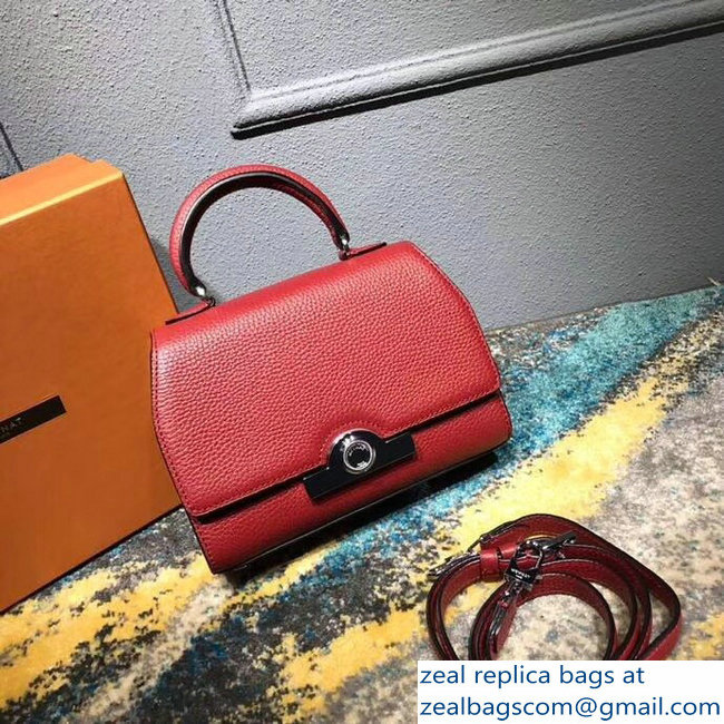 Moynat Mini Rejane BB Bag in Taurillon Gex Togo Leather Red