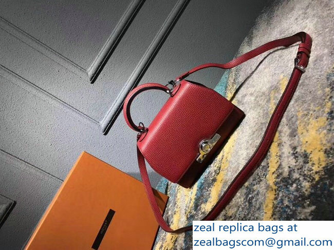 Moynat Mini Rejane BB Bag in Taurillon Gex Togo Leather Red