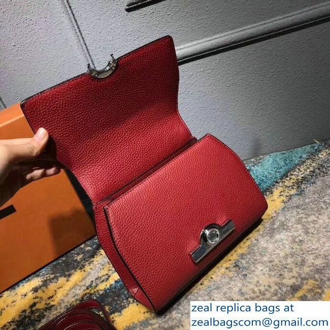 Moynat Mini Rejane BB Bag in Taurillon Gex Togo Leather Red