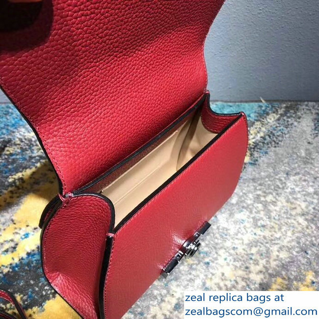 Moynat Mini Rejane BB Bag in Taurillon Gex Togo Leather Red
