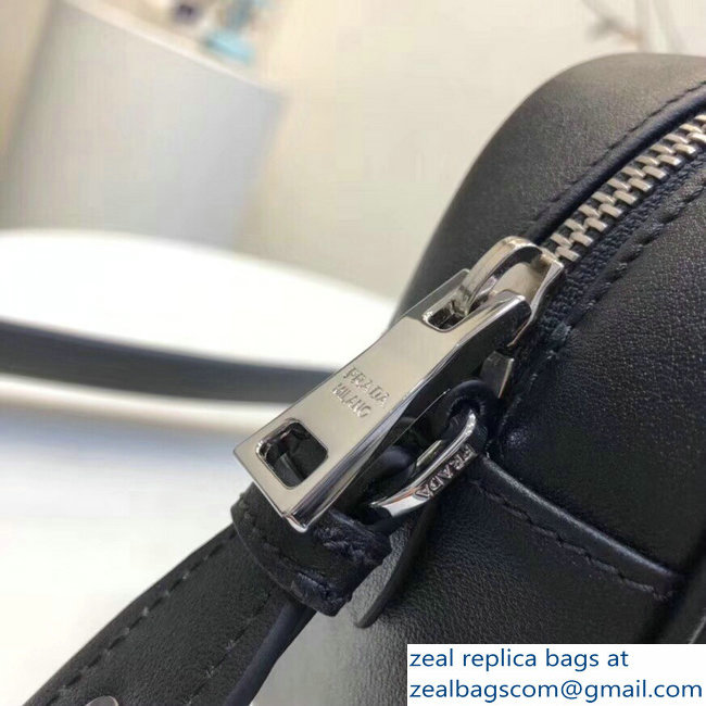 Prada Mirage Leather Shoulder Camera Bag 1BH093 Bananas Black 2018 - Click Image to Close