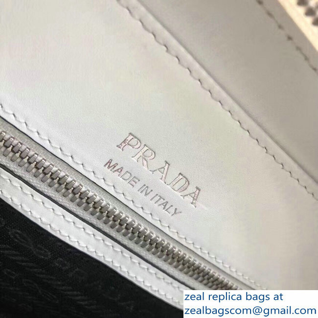 Prada Mirage Leather Shoulder Camera Bag 1BH093 Bananas White 2018 - Click Image to Close