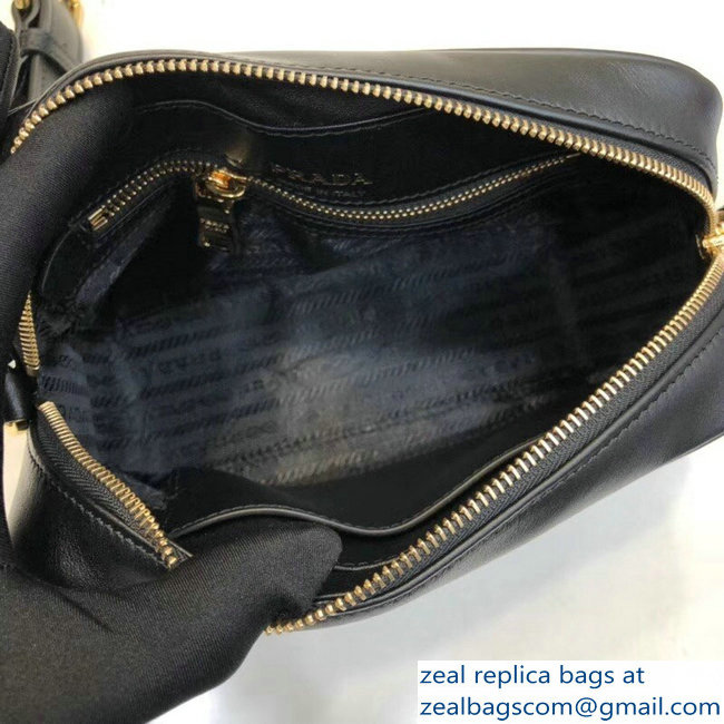 Prada Mirage Leather Shoulder Camera Bag 1BH093 Black 2018