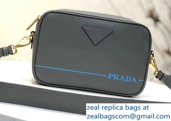 Prada Mirage Leather Shoulder Camera Bag 1BH093 Gray 2018