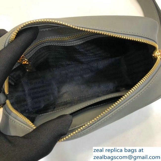 Prada Mirage Leather Shoulder Camera Bag 1BH093 Gray 2018 - Click Image to Close