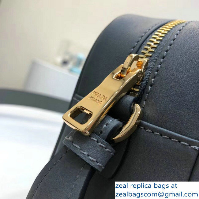 Prada Mirage Leather Shoulder Camera Bag 1BH093 Gray 2018