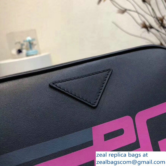 Prada Mirage Leather Shoulder Camera Bag 1BH093 Logo Black 2018