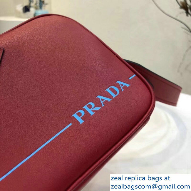 Prada Mirage Leather Shoulder Camera Bag 1BH093 Red 2018 - Click Image to Close