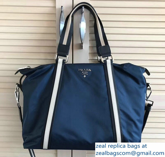 Prada Nylon Tote Bag va2096 Blue - Click Image to Close