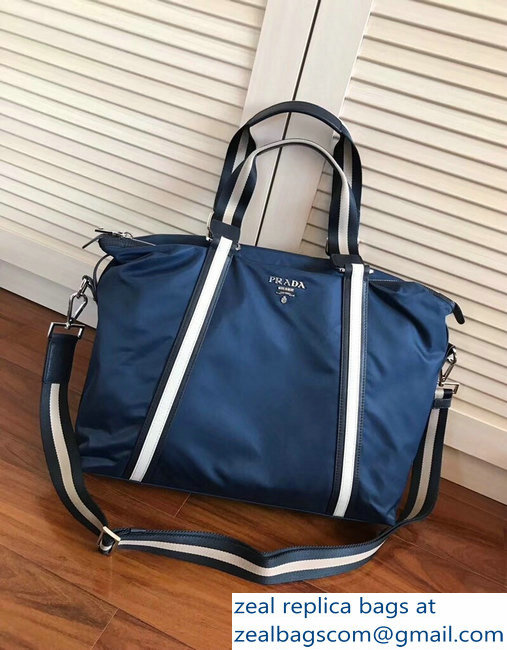 Prada Nylon Tote Bag va2096 Blue - Click Image to Close