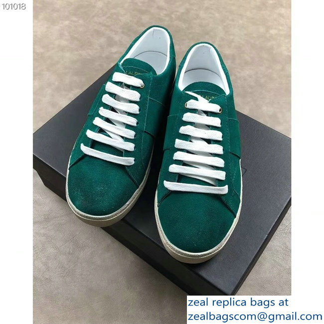 Saint Laurent Court Classic Sneakers Suede Green