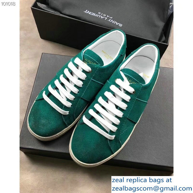 Saint Laurent Court Classic Sneakers Suede Green