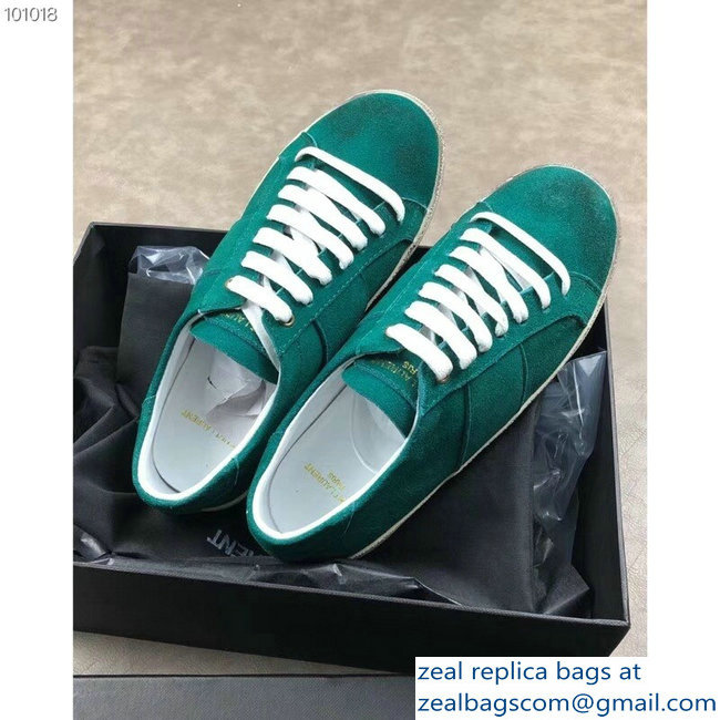 Saint Laurent Court Classic Sneakers Suede Green