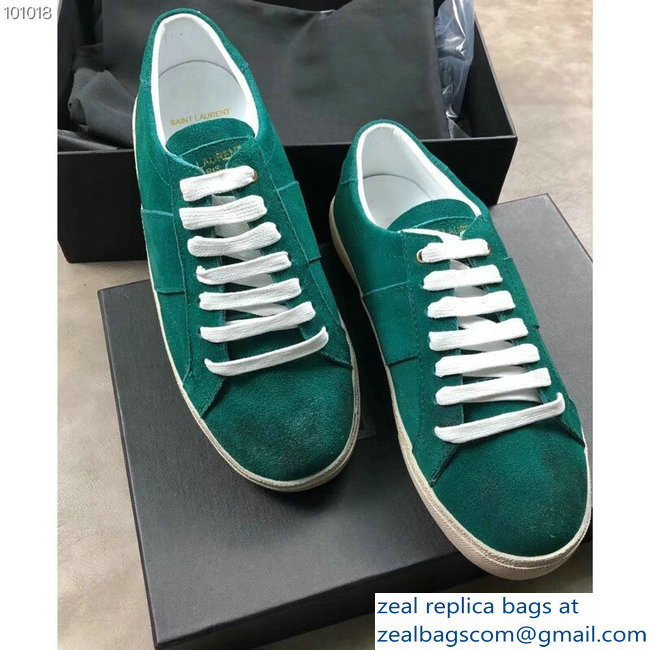 Saint Laurent Court Classic Sneakers Suede Green