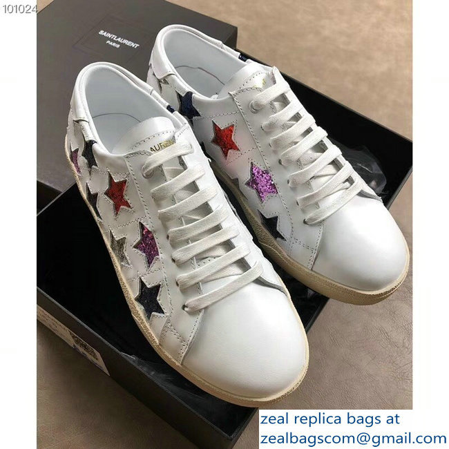 Saint Laurent Court Classic Star California Sneakers White/Multicolor