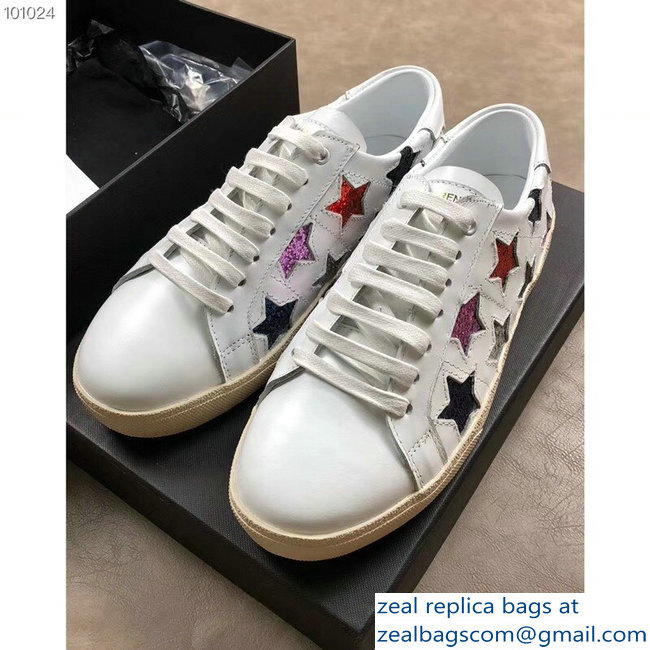 Saint Laurent Court Classic Star California Sneakers White/Multicolor