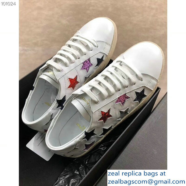 Saint Laurent Court Classic Star California Sneakers White/Multicolor