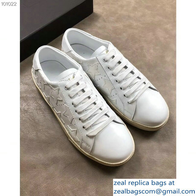 Saint Laurent Court Classic Star California Sneakers White - Click Image to Close