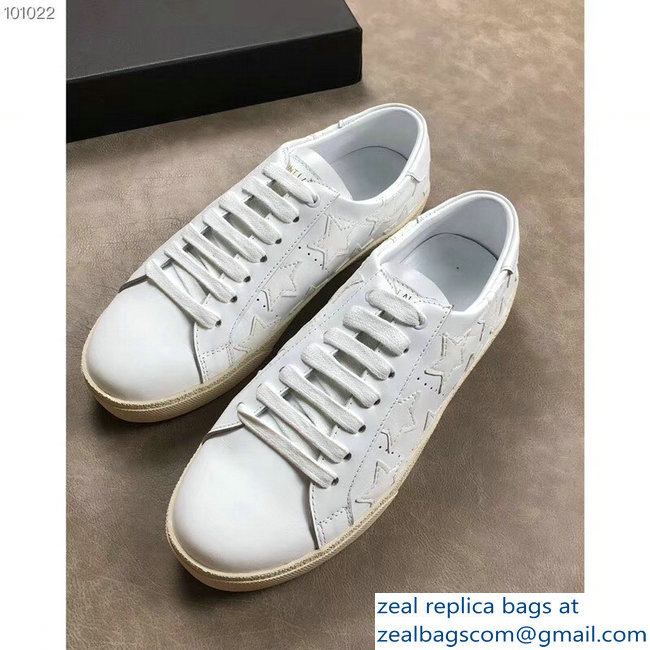 Saint Laurent Court Classic Star California Sneakers White - Click Image to Close